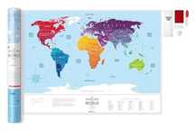 Mapa zdrapka - Travel Map Silver World oprawa: tuba
