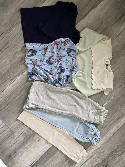 Zestaw ubranek Zara H&M 116 paczka paka jesień Stitch paperbag legi