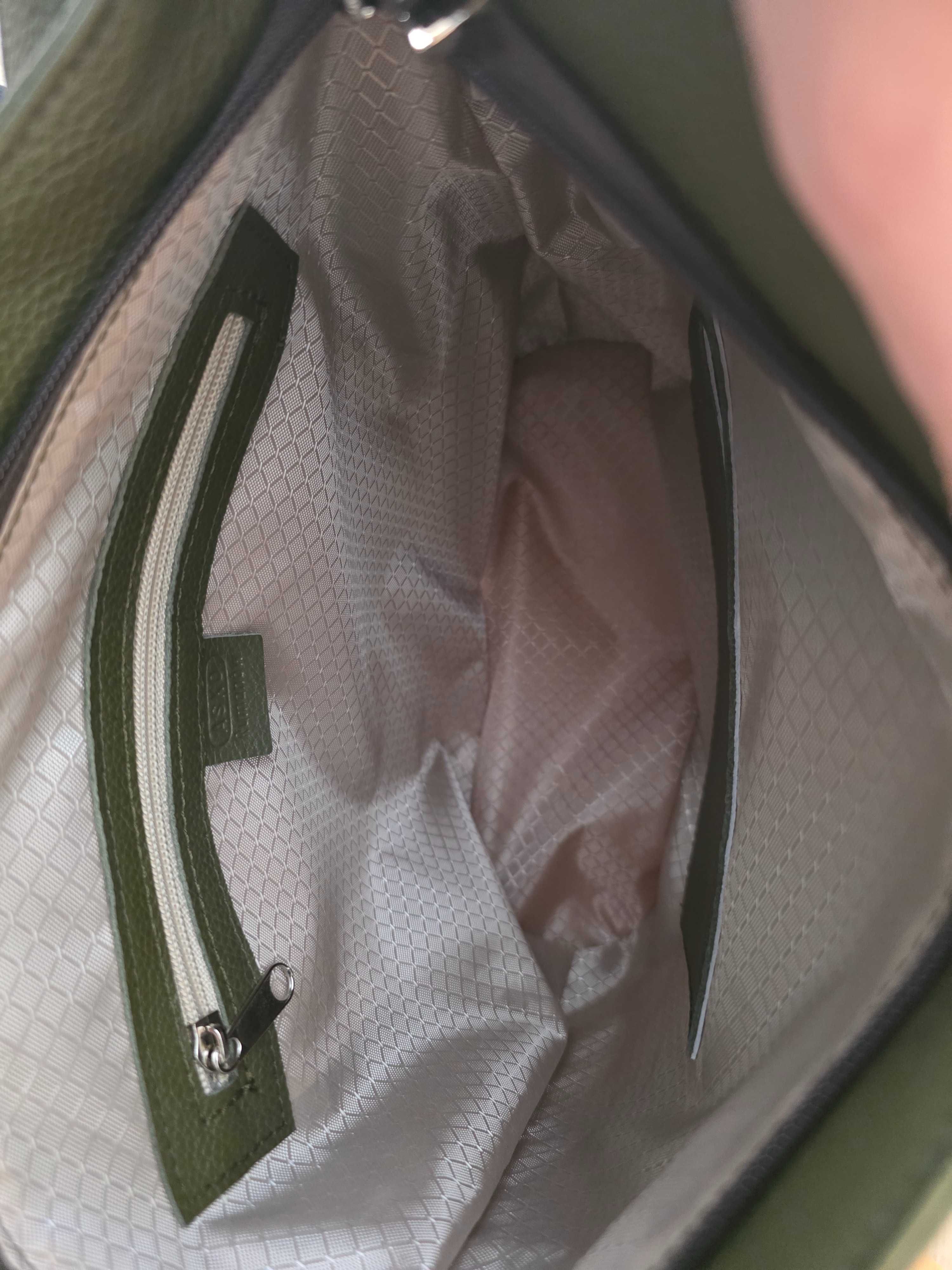 Torebka skóra naturalna kolor khaki