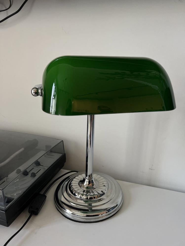 Lampka bankierska/ biurkowa vintage zielona