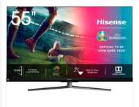 TV Hisense Uled- 55 polegadas com ecrã estalado