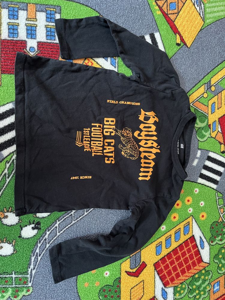 zestaw 2 bluzek na dlugi rekaw boy skate czarno białe tygrys tiger h&m