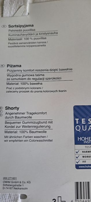 Piżama męska roz L 52/54 błękitno biała