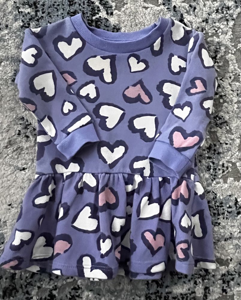74 dunnes stores dresowa sukienka serca bawełna fioletowa