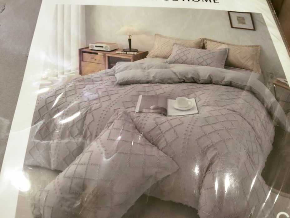 Комплект постільної білизни однотонна ТМ "Colorful Home" бахрома