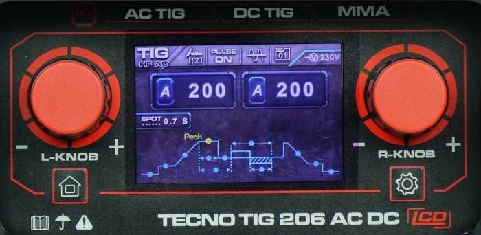 Spawarka TECNOTIG 206 AC/DC PULSE LCD Aluminium - zestaw do spawania