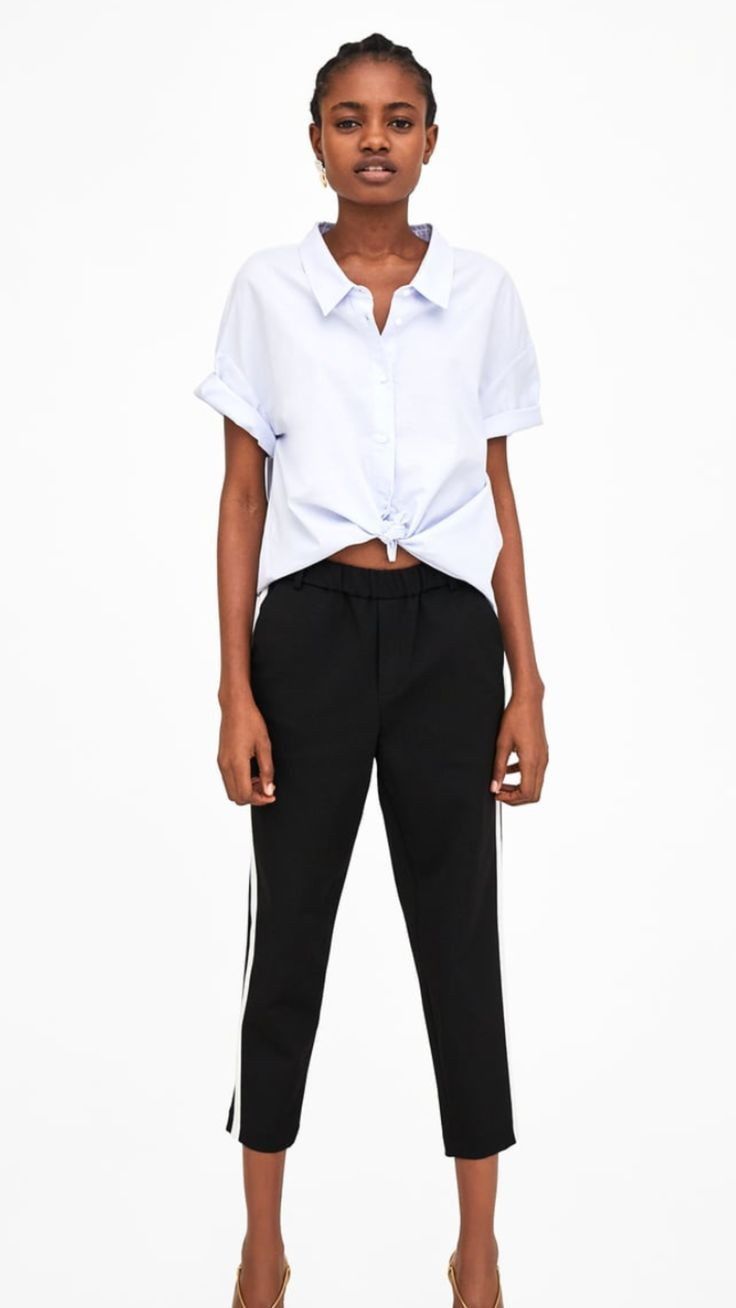 Трикотажные брюки/штаны с полосками по бокам Zara