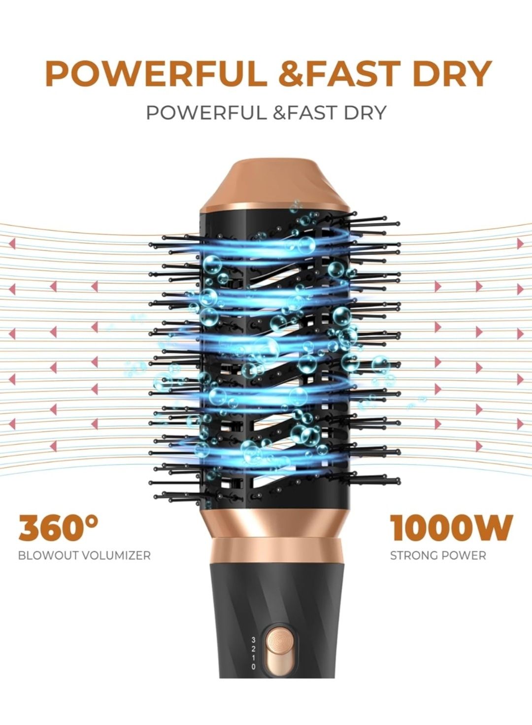 OKWRAP Hair Styler Airstyler zestaw 6 w 1 z okrągłą suszarką do włosów