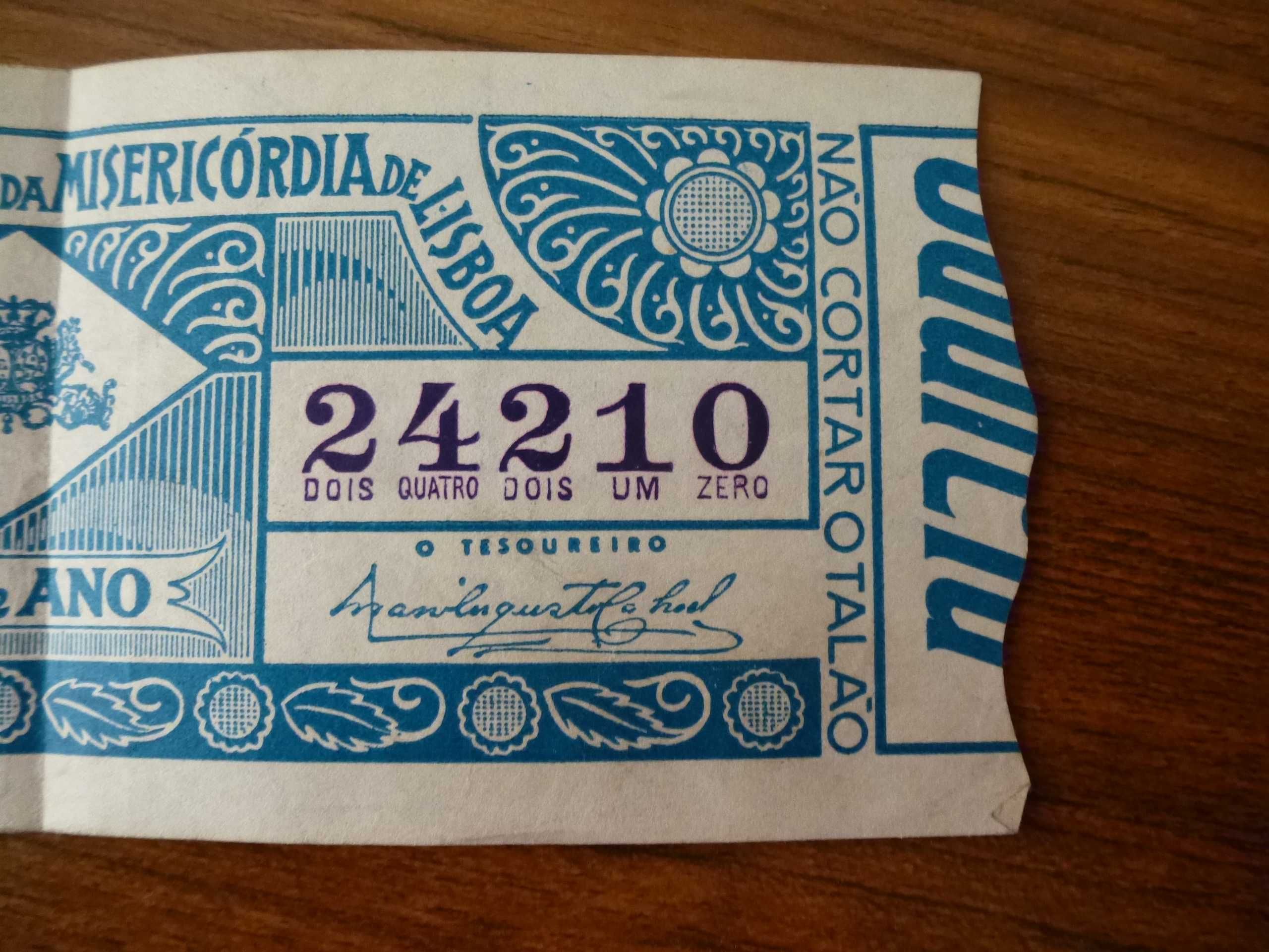 Bilhete de lotaria Portuguesa de 1959
