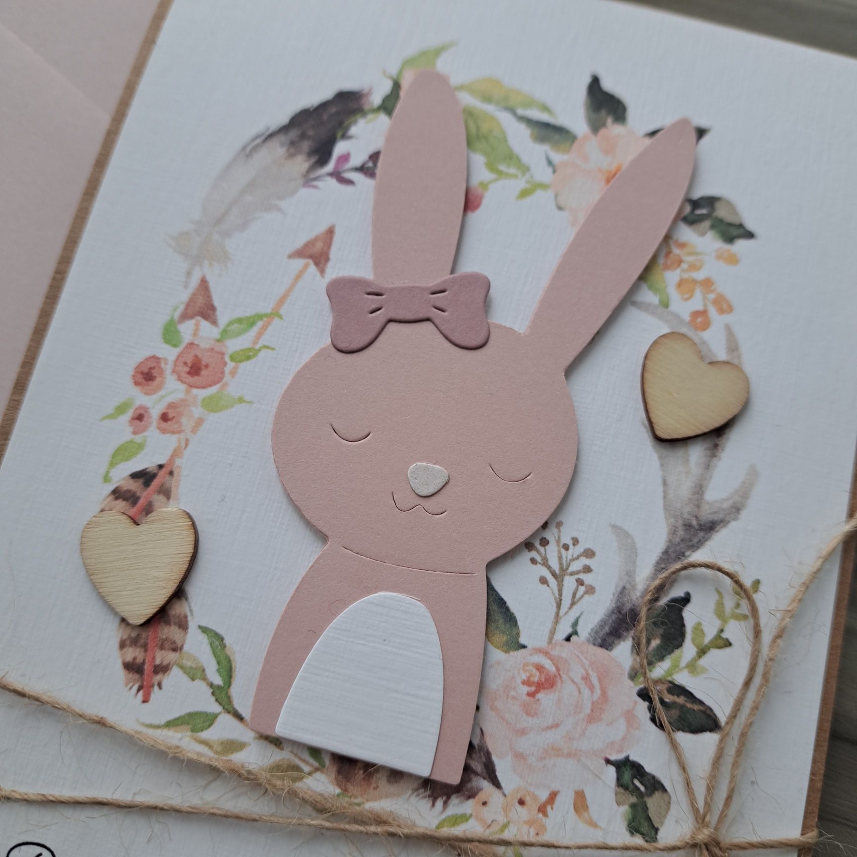 Personalizowana kartka na roczek, 2, 3, 4 urodzinki z zajączkiem