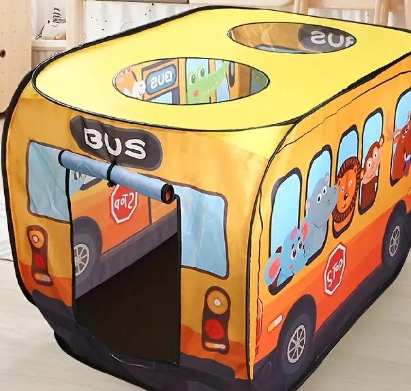 Namiot dla dzieci, autobus, zwierzęta