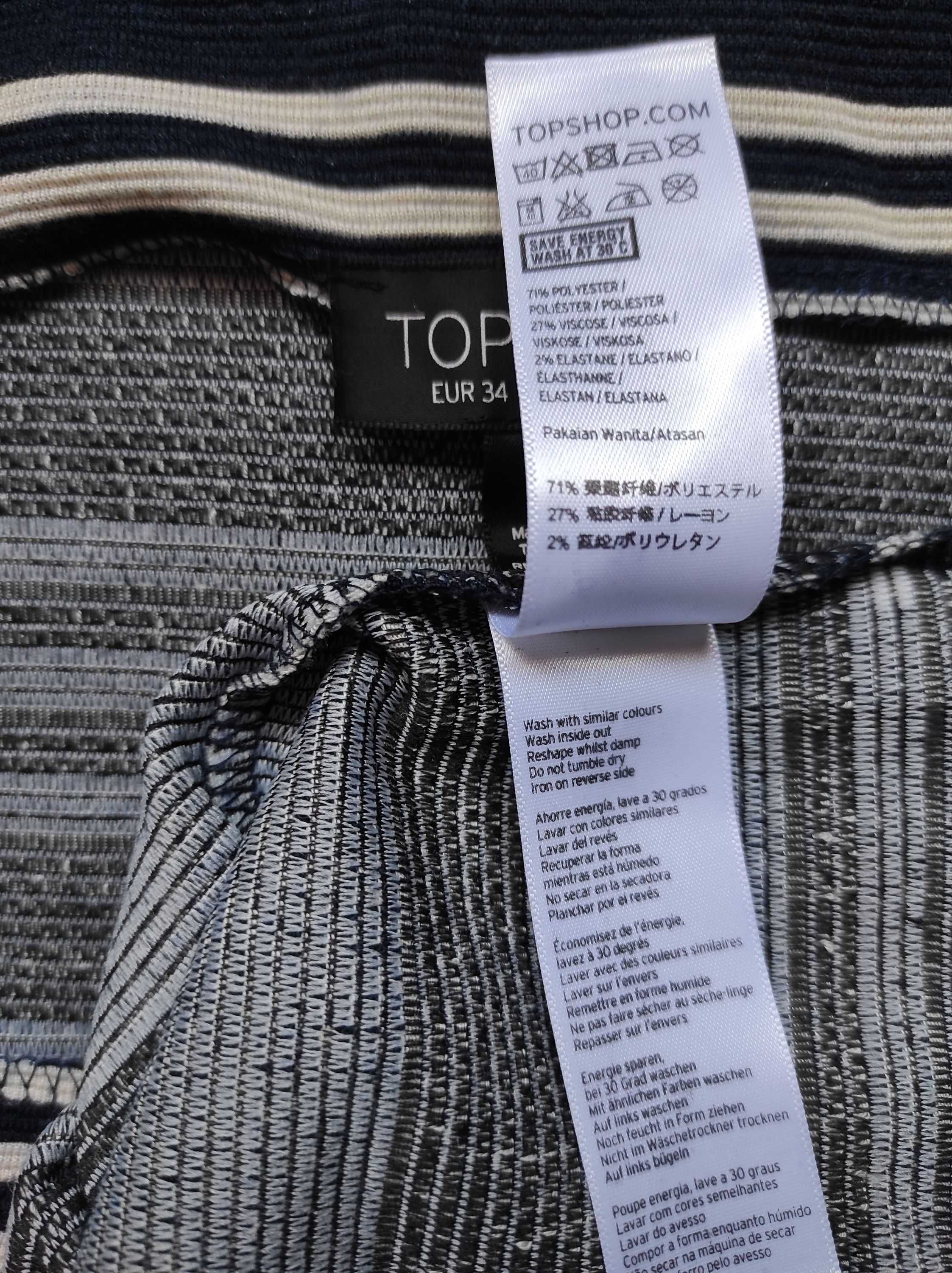topshop платье сукня короткое мини полоска трикотаж