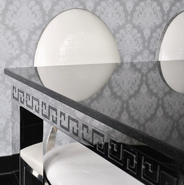 Stół glamour Verona stal szlachetna blat kamienny nowoczesny