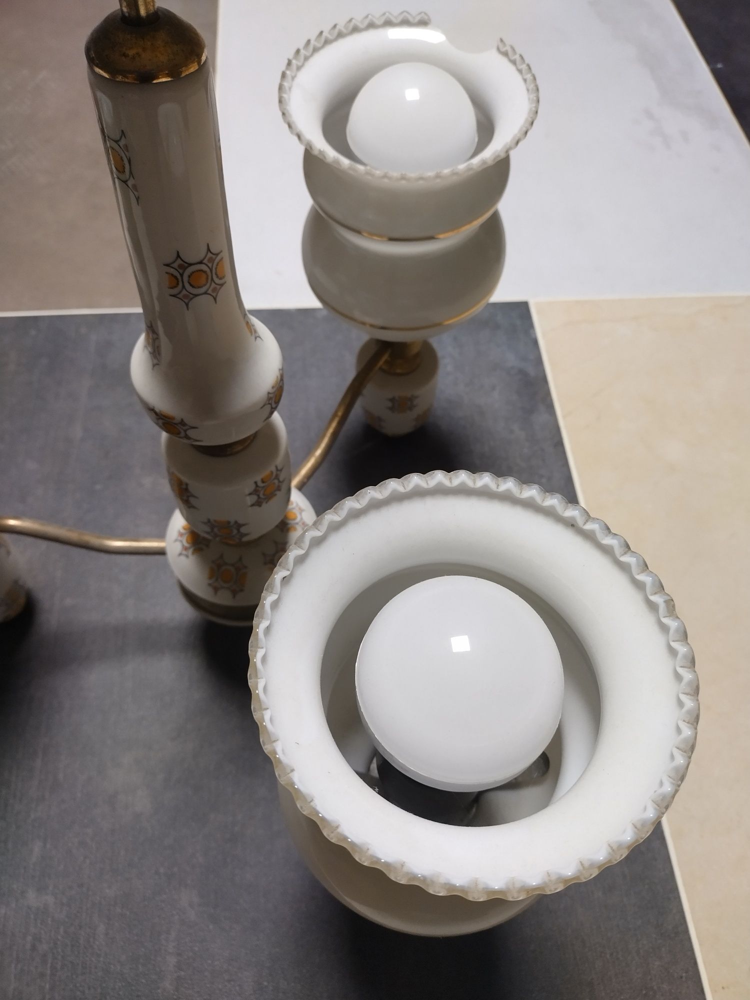 Żyrandol porcelanowy 3 żarówki