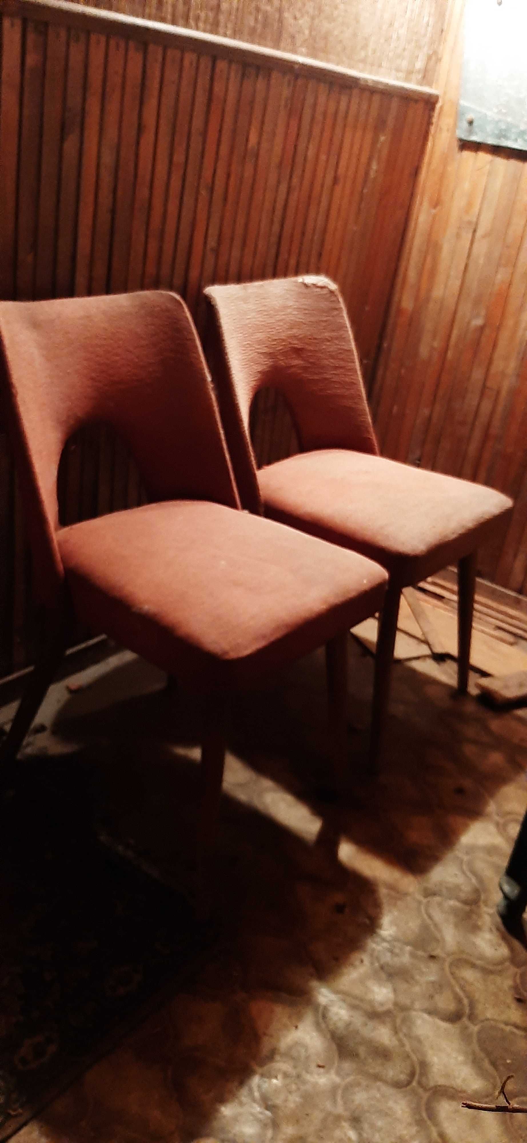 Krzesło muszelka PRL typ 1020 krzesło vintage retro komplet 5 sztuk