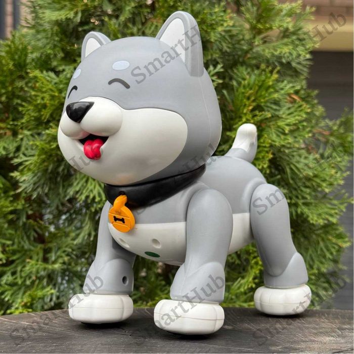 Собачка на радіокеруванні Hasky сіра, Песик на пульті, Іграшка собака