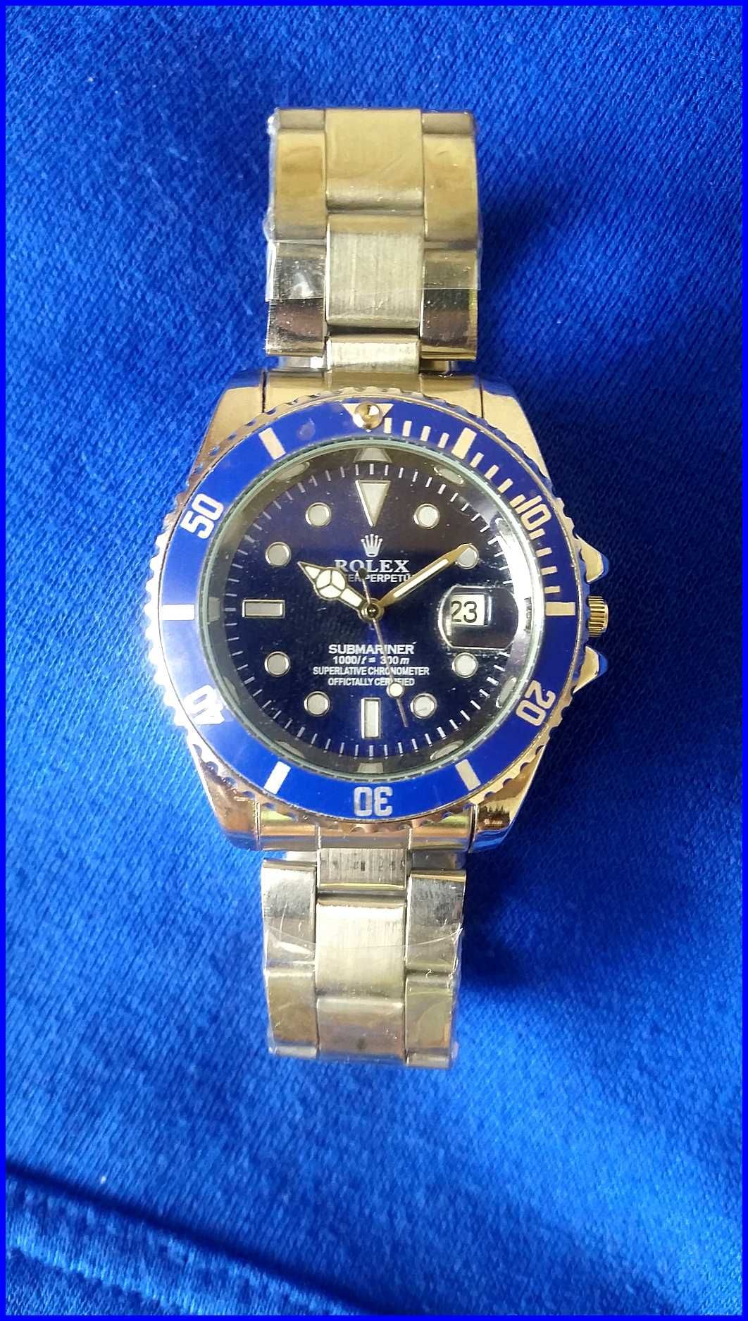 NOWY Zegarek Męski Rolex Submariner Date Blue Dial Obrotowy Bezel 180°