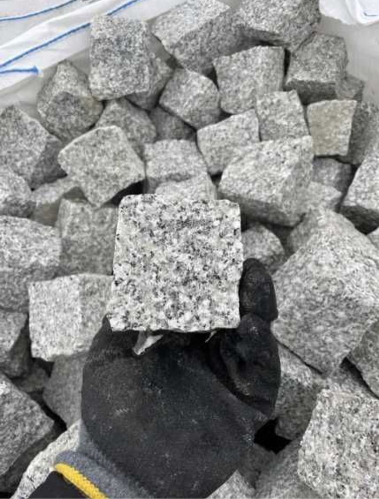 KOSTKA GRANITOWA Szary Granit 4x6, 7x9, 8x11, 10x10 Bruk Kamień Ruda