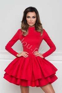 Sukienka LOU NOEMI XS czerwona rozkloszowana
