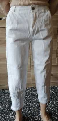 Spodnie wysoki stan białe
