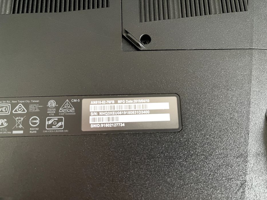 Laptop ACER Nitro 5 AN515-52, i7-8750H, GTX1060, RAM 16GB, 4TB