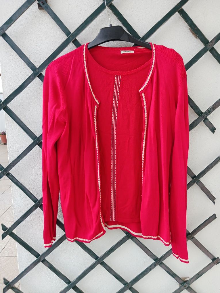 Lindo conjunto casaco e top xl