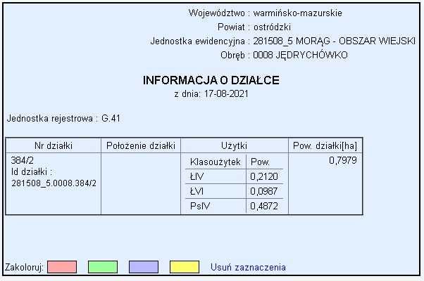 Morąg - działka rolna 384/2 - 0,79 ha - LEŚNA POLANA 2