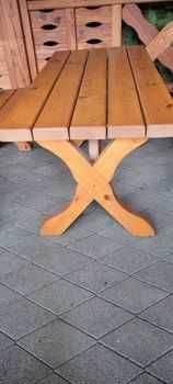Drewniany komplet ogrodowy 2 ławy i stół