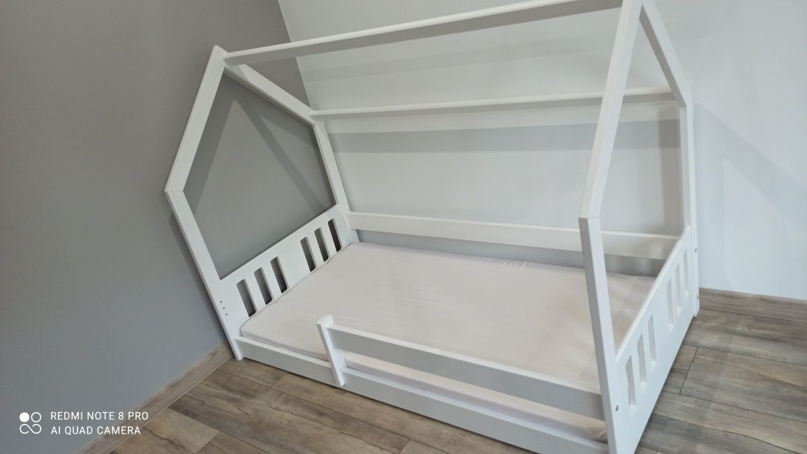200x80 Łóżko domek białe S