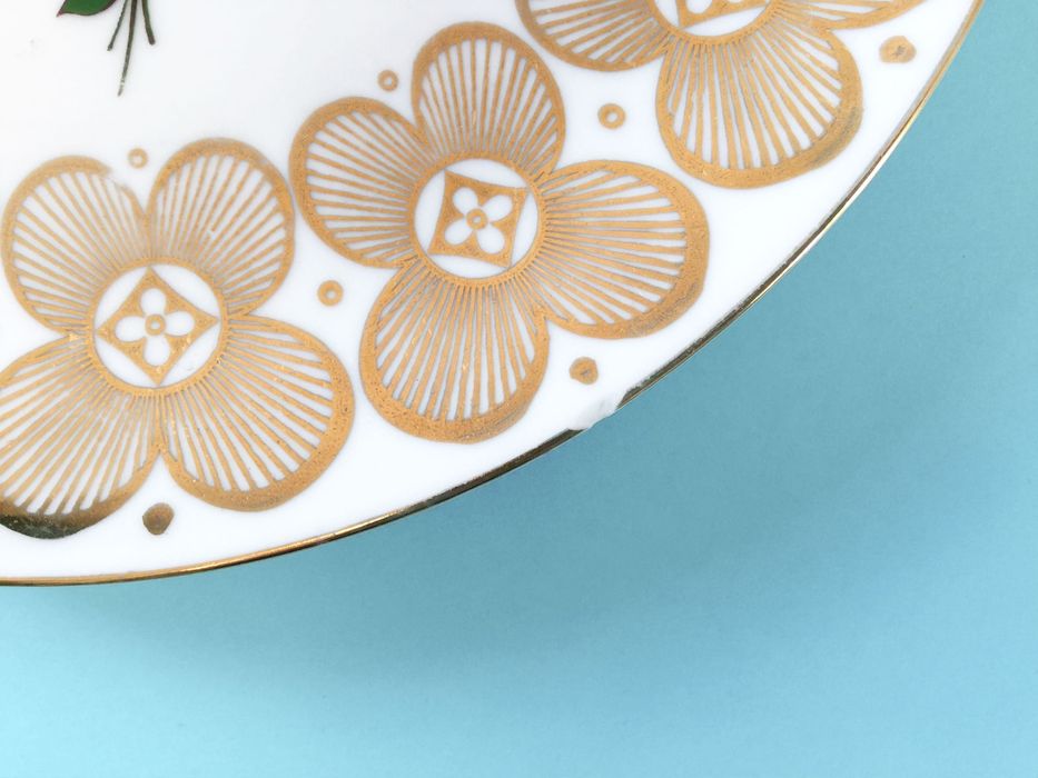 Conjunto de 4 Pratos Winterling, Alemanha / anos 40 / Padrão de flores