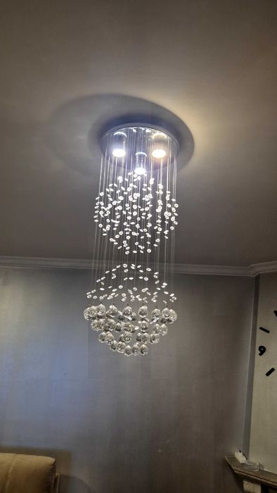 Candeeiro de teto cristais redondo