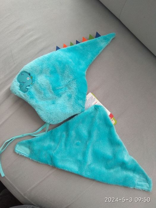 Nowy zestaw czapka z chustką Coccodrillo, roz. 42, 3-6 miesięcy