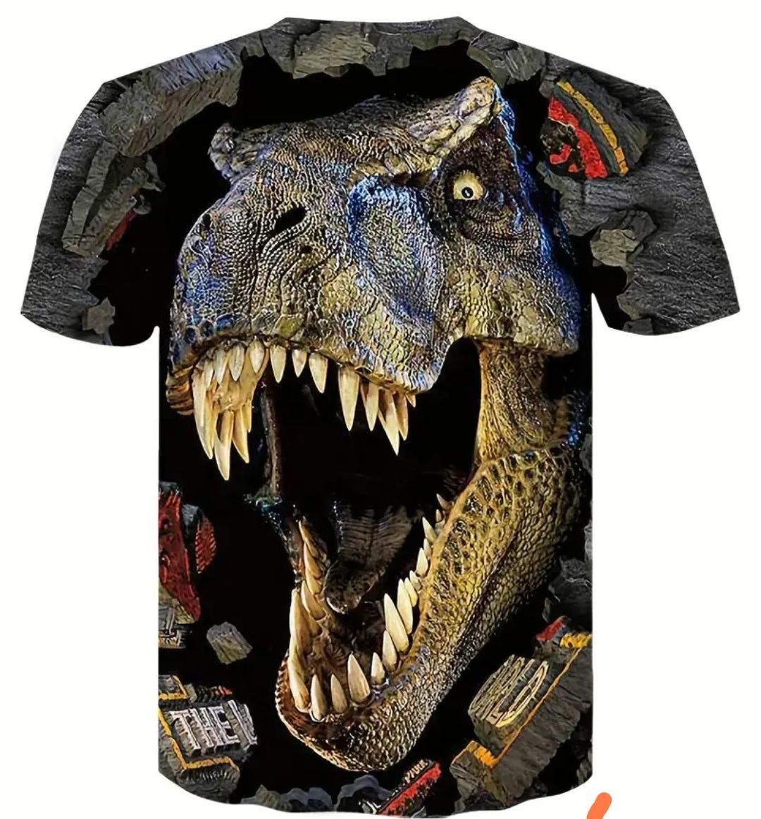 Koszulka męska t-shirt męski 3D Dinozaur T-Rex nadruk XL