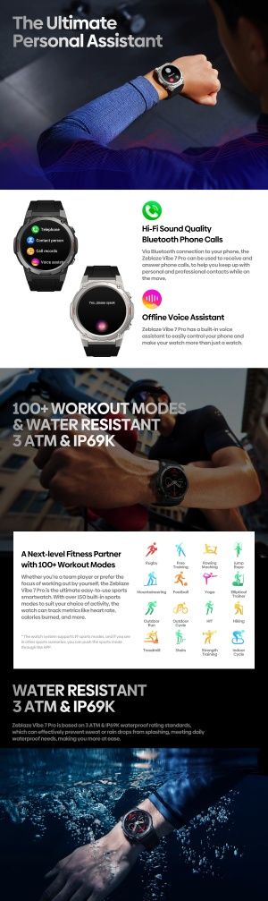 Часы Zeblaze Vibe 7 Pro smart годинник смарт браслет band watch xiaomi