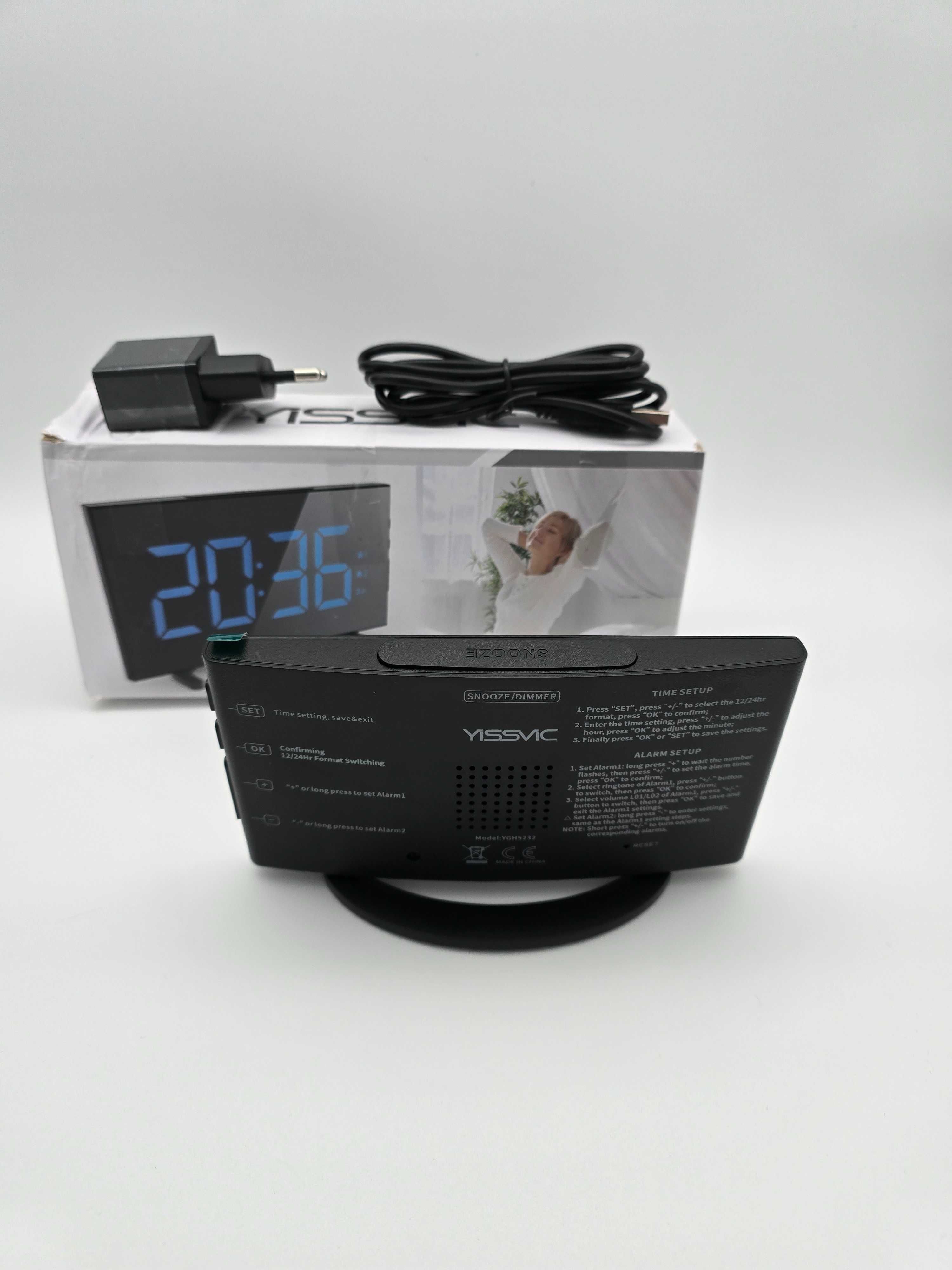 Zegar LED Cyfrowy budzik 6.5-calowy duży ekran/6- Niebieski