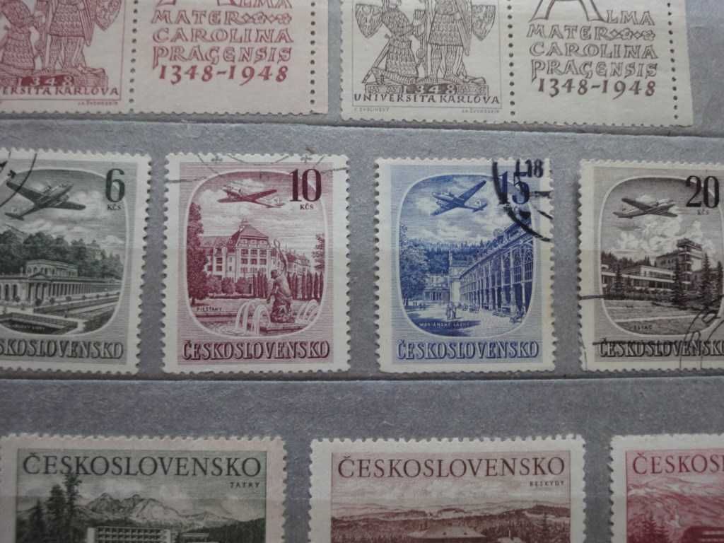 Чехословакия подборка старых марок - разновиды.