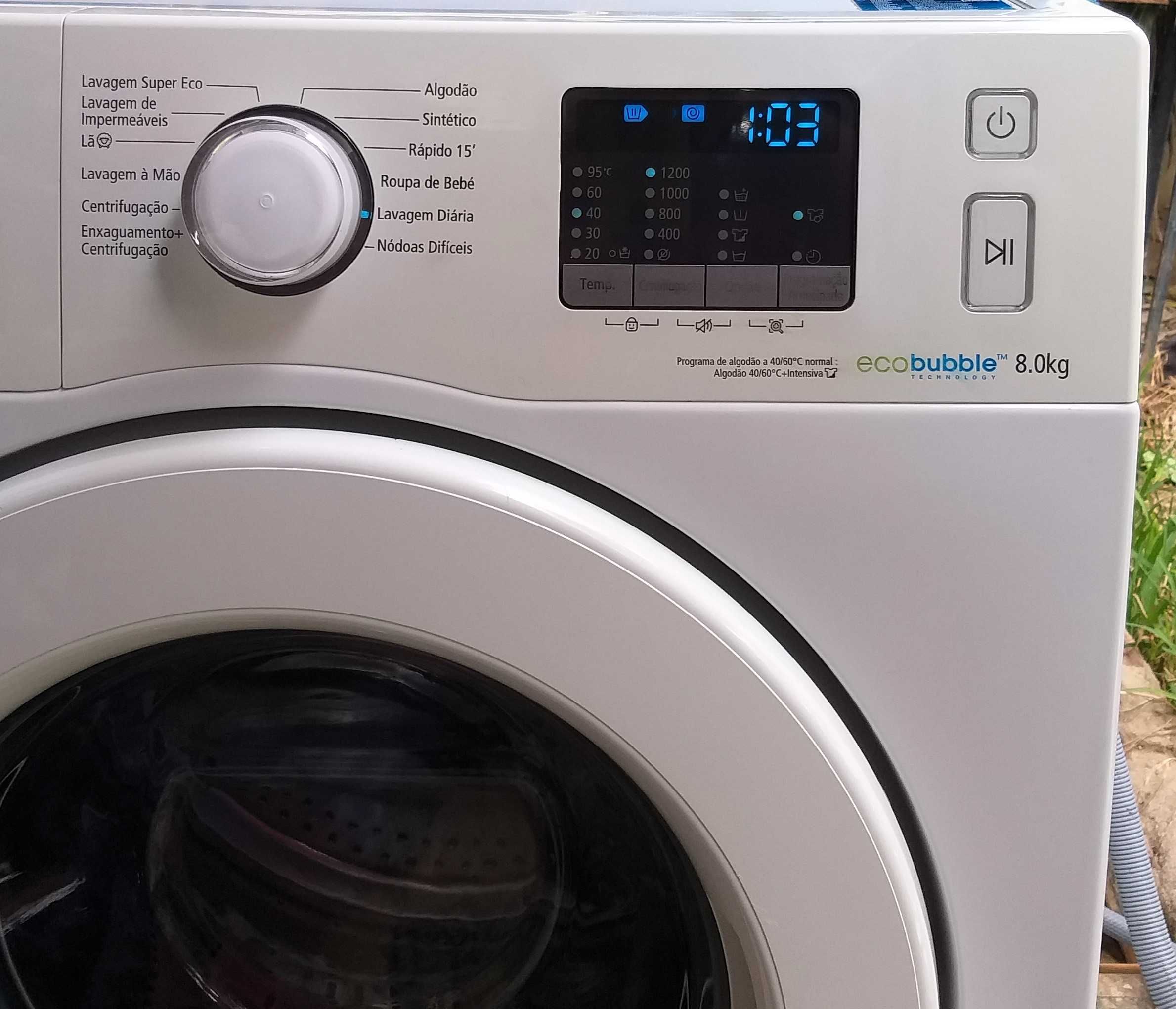 Máquina de Lavar Roupa Samsung 8 kg eco bubble A+++ (entrega)