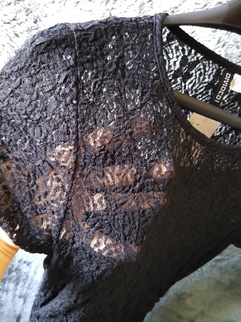 Obcisła, długa, koronkowa sukienka H&M