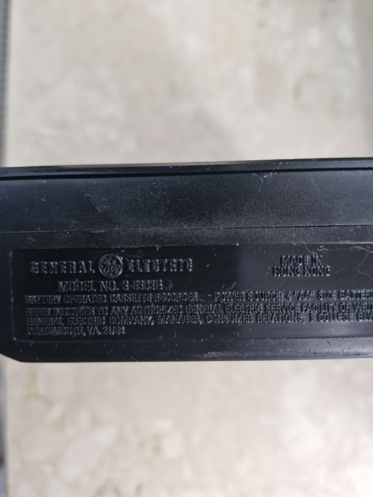 General Electric Model 3-5303B Odtwarzacz kaset Vintage Hong Kong