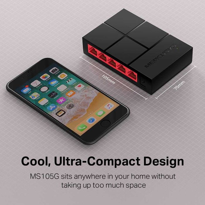 Switch Mercusys MS105G - 5 Portas Gigabit