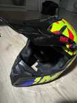 Kask  iMX Racing Fmx-02 Black/Fluo Yellow/Blue/Fluo Red Gloss Graphic