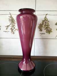 Piękny duży fioletowy szklany wazon Tarnowiec