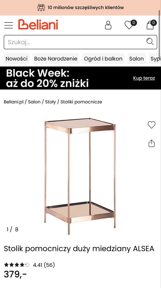 Szafka nocna/Stolik/Barek miedziany ALSEA- BELIANI