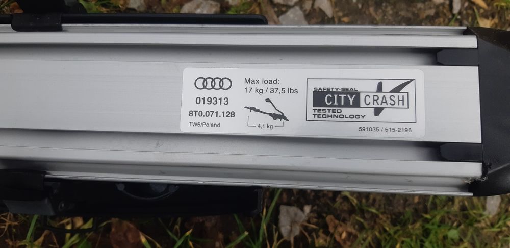Bagażnik rowerowy dachowy Audi ( Thule 591) oryginalny