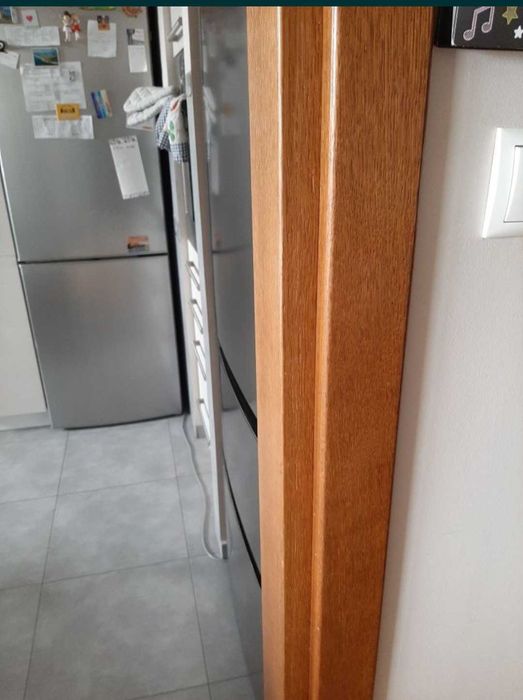 Drzwi wewnętrzne przesuwane przesuwne drewno, fornir dąb, 100 cm