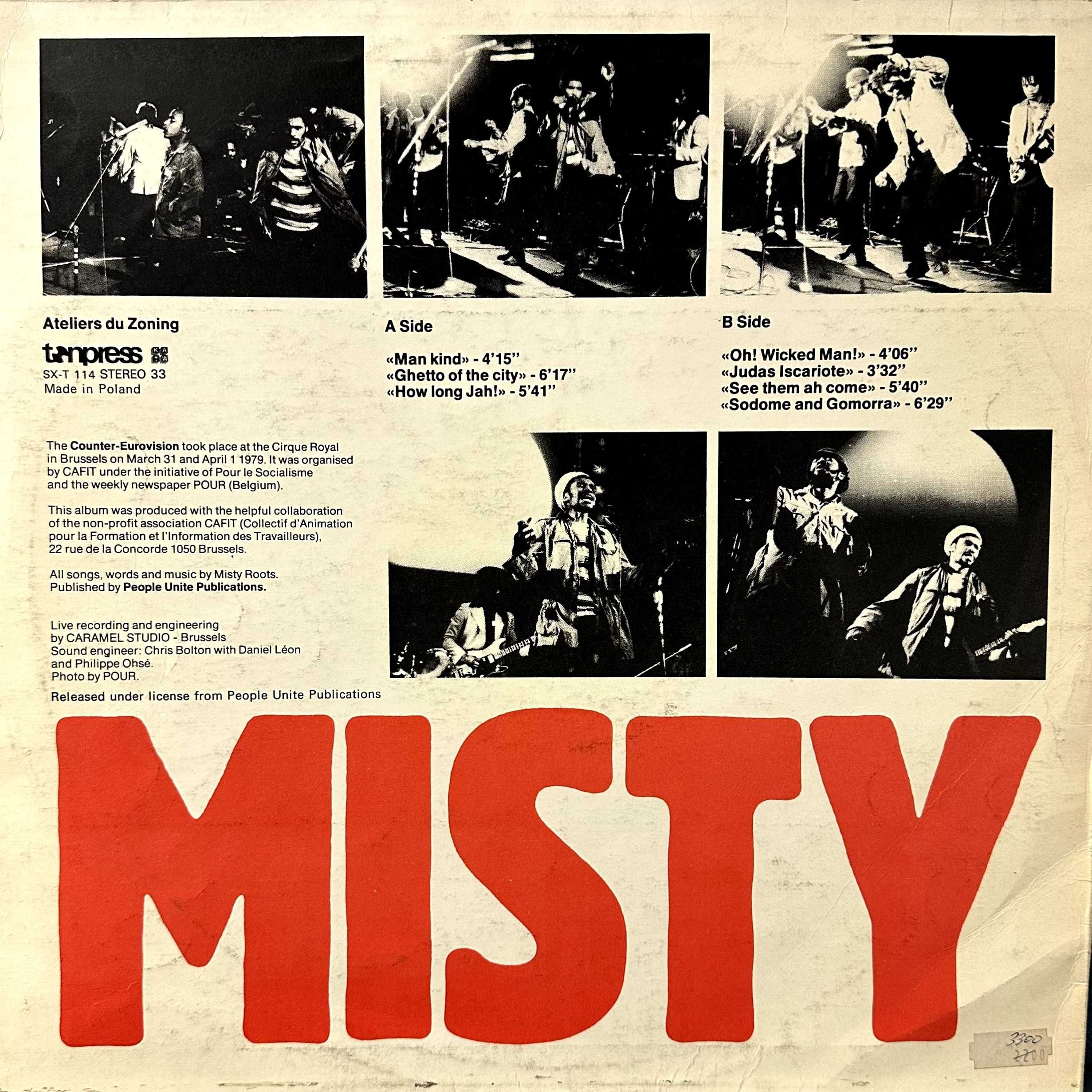 Misty in Roots - Live at the Counter Eurovision (Vinyl, 1979, Poland)