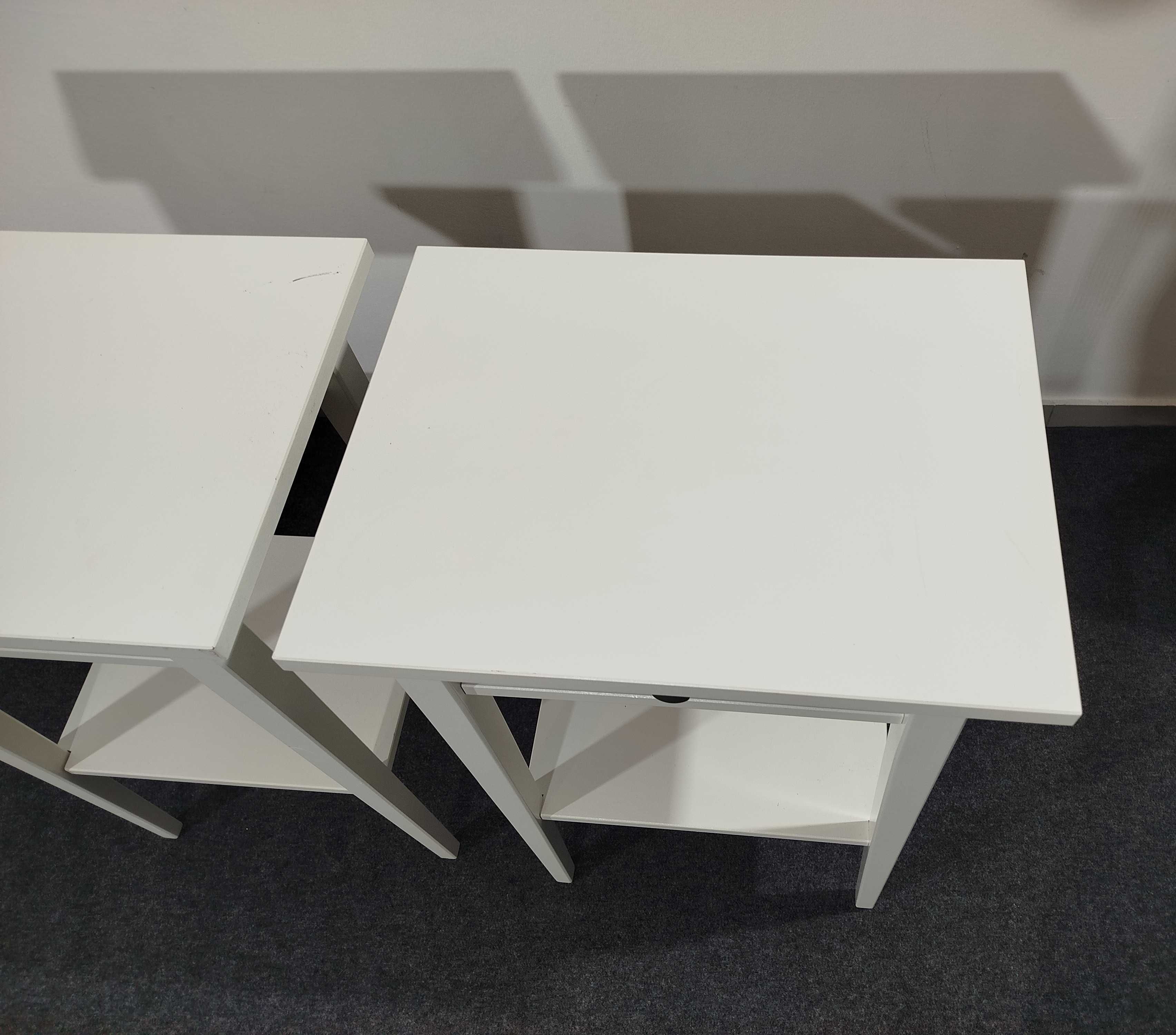 2x Mesa de Cabeceira Branco 46x35 cm HEMNES Ikea Usado