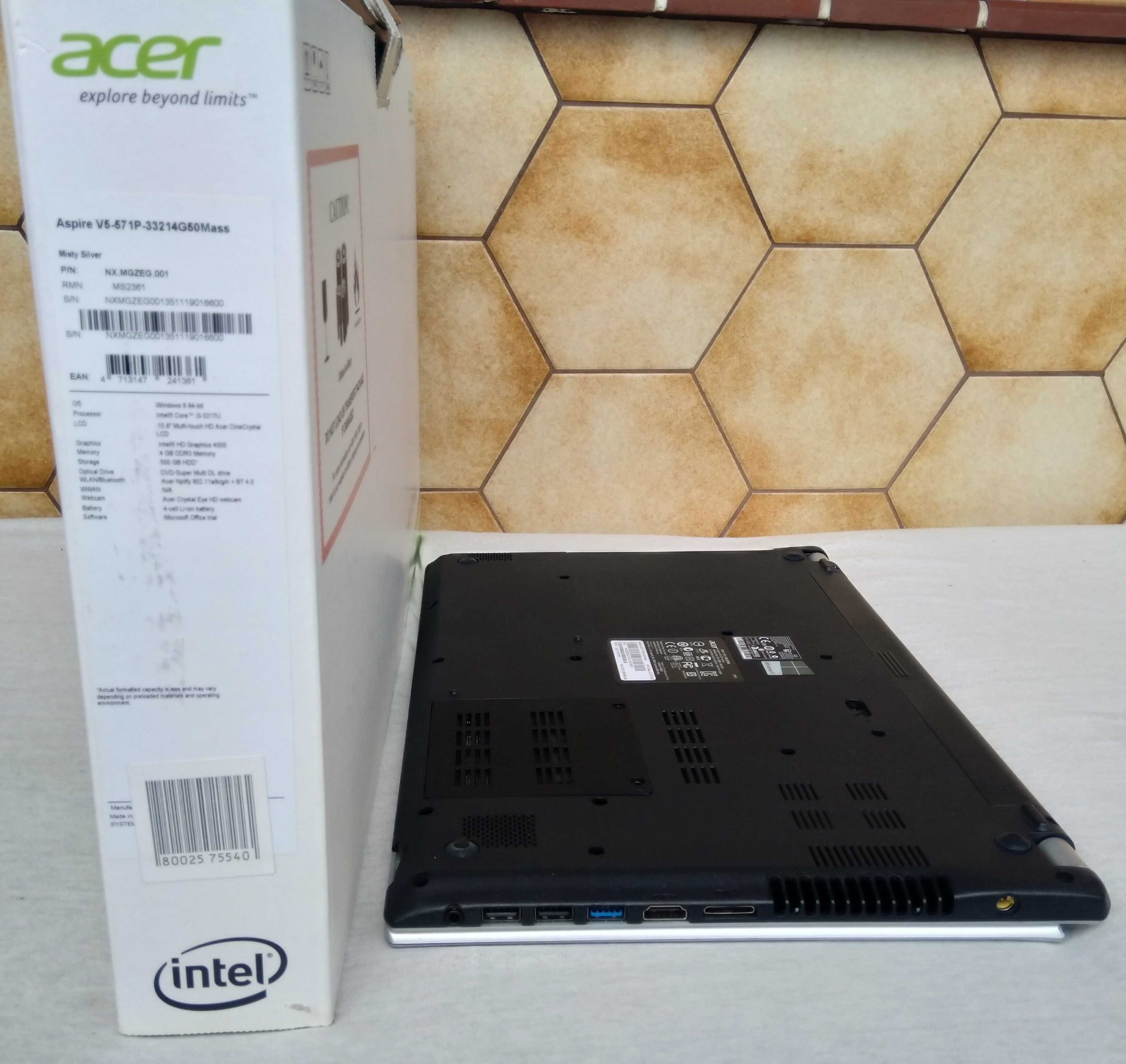 Acer V5-571P 15,6" DOTYK, i3/ SSD256GB/ 6GB RAM/ Intel HD Graphics