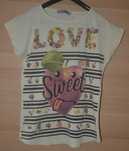 Żółty t-shirt z owocowym wzorem rozm.38