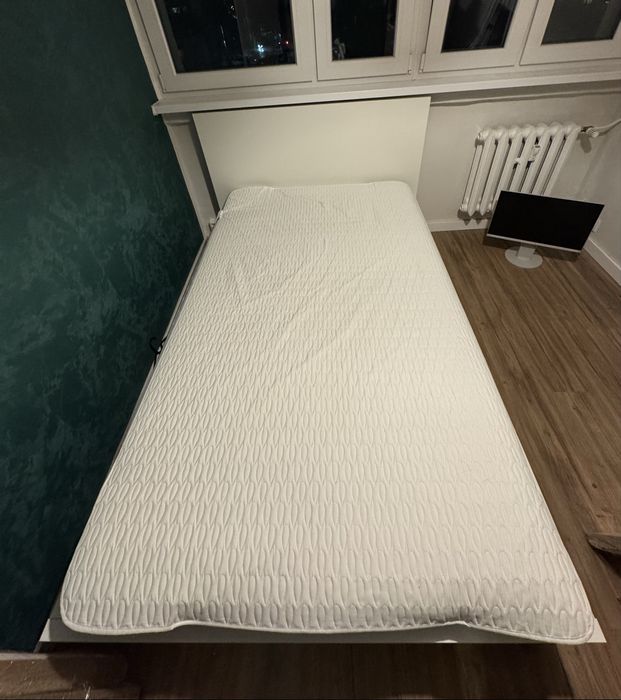 MALM rama łóżka z 2 pojemnikami, biały/Lönset, 120x200 cm